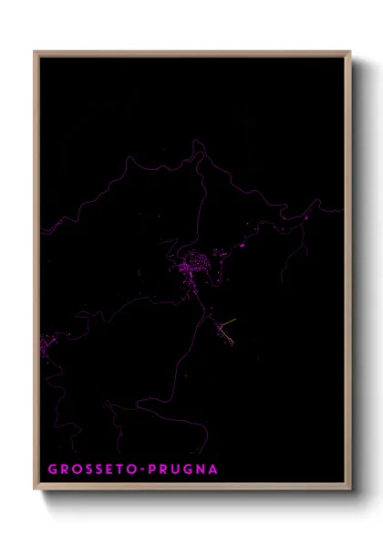 Une affiche de carte sur Grosseto-Prugna