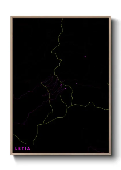 Une affiche de carte sur Letia