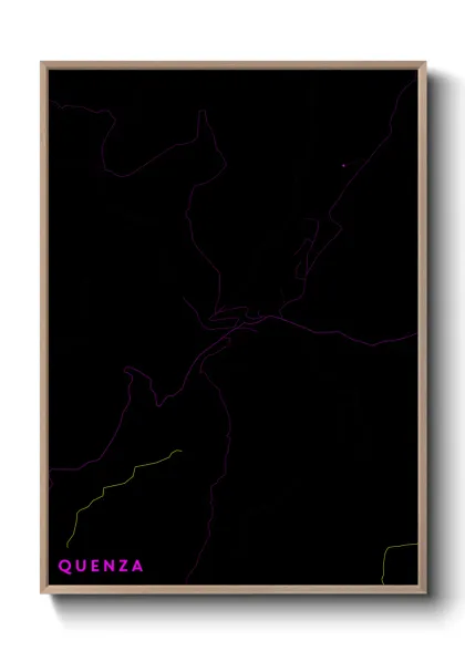 Une affiche de carte sur Quenza