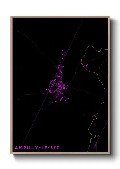 Une affiche de carte sur Ampilly-le-Sec