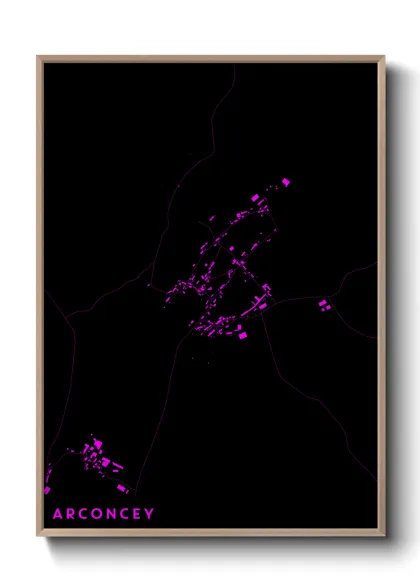 Une affiche de carte sur Arconcey