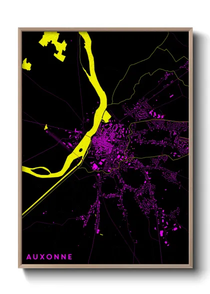 Une affiche de carte sur Auxonne