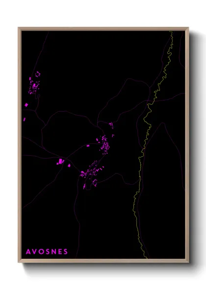 Une affiche de carte sur Avosnes