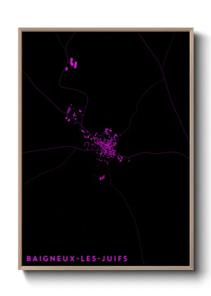 Une affiche de carte sur Baigneux-les-Juifs