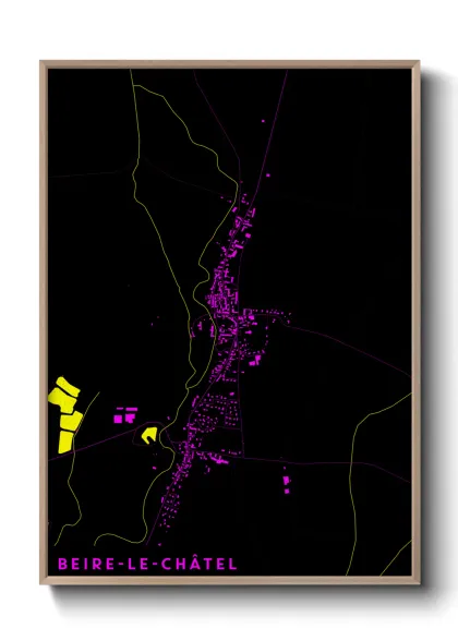 Une affiche de carte sur Beire-le-Châtel