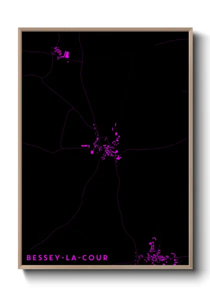 Une affiche de carte sur Bessey-la-Cour