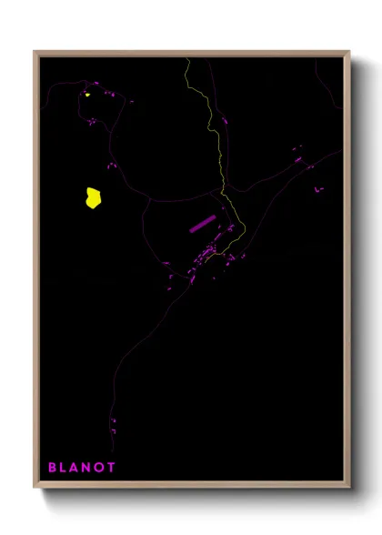 Une affiche de carte sur Blanot