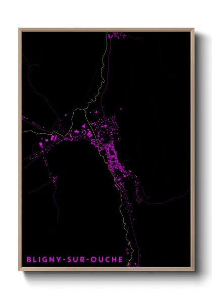 Une affiche de carte sur Bligny-sur-Ouche