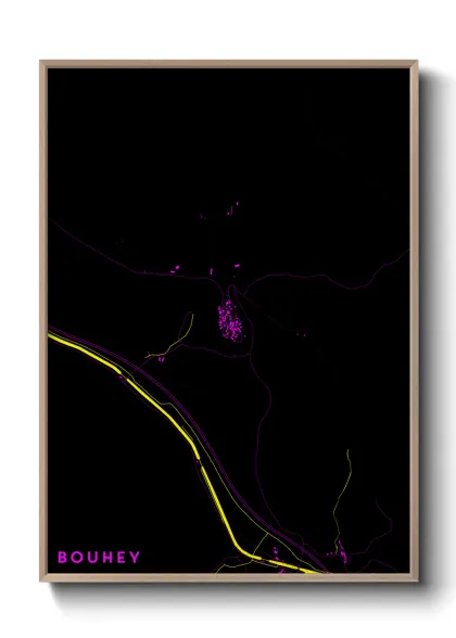 Une affiche de carte sur Bouhey