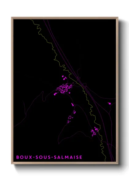 Une affiche de carte sur Boux-sous-Salmaise