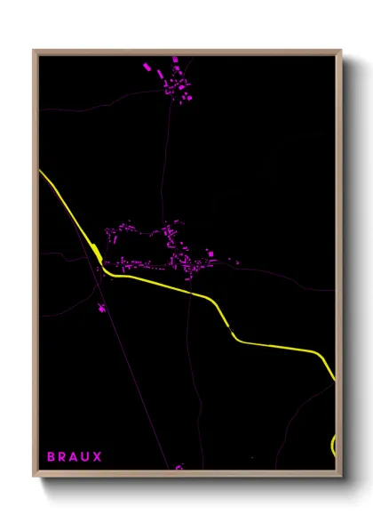 Une affiche de carte sur Braux