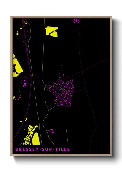 Une affiche de carte sur Bressey-sur-Tille