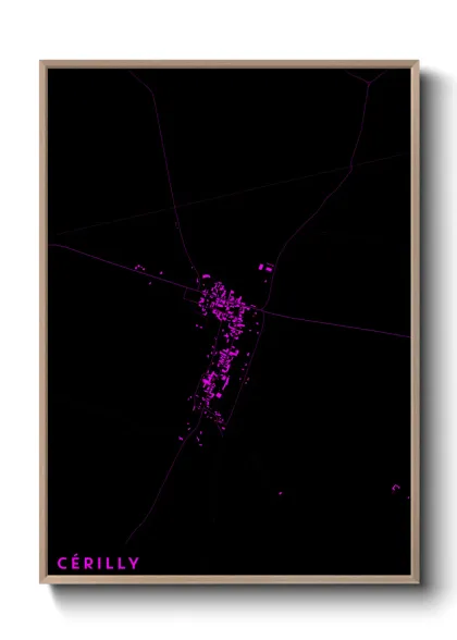 Une affiche de carte sur Cérilly