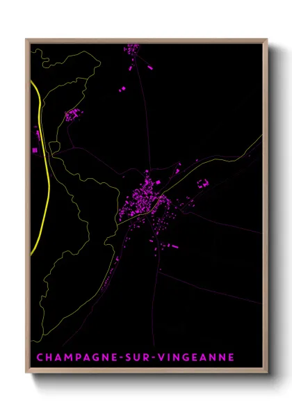 Une affiche de carte sur Champagne-sur-Vingeanne