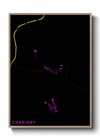 Une affiche de carte sur Charigny