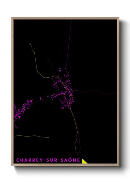 Une affiche de carte sur Charrey-sur-Saône