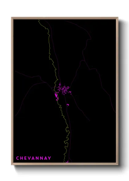Une affiche de carte sur Chevannay