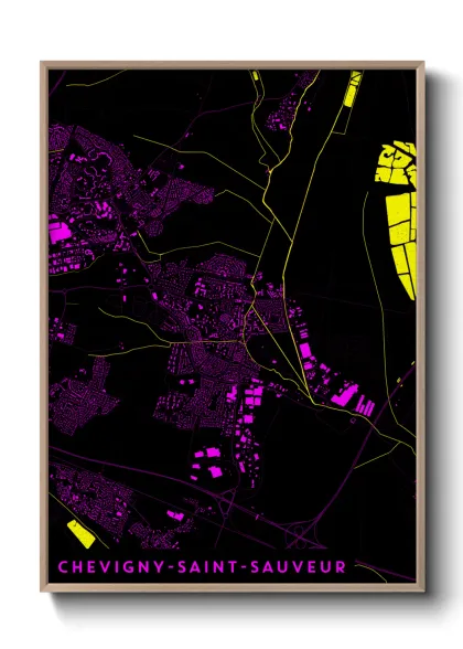 Une affiche de carte sur Chevigny-Saint-Sauveur