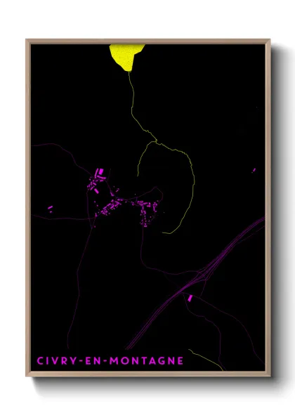 Une affiche de carte sur Civry-en-Montagne