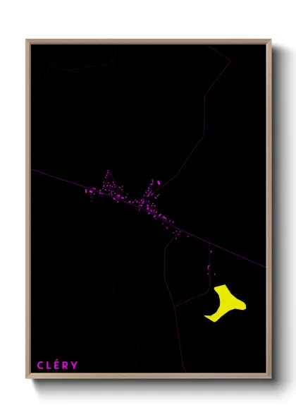 Une affiche de carte sur Cléry