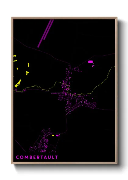 Une affiche de carte sur Combertault