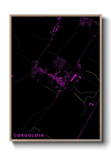 Une affiche de carte sur Corgoloin