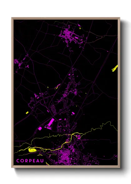 Une affiche de carte sur Corpeau