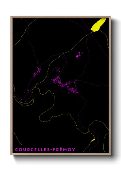 Une affiche de carte sur Courcelles-Frémoy