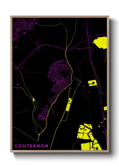 Une affiche de carte sur Couternon