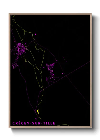Une affiche de carte sur Crécey-sur-Tille