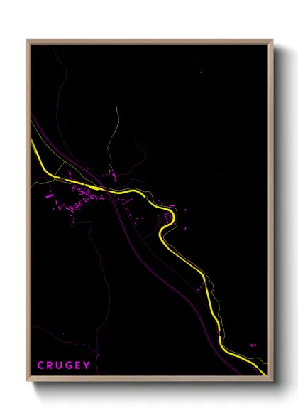 Une affiche de carte sur Crugey