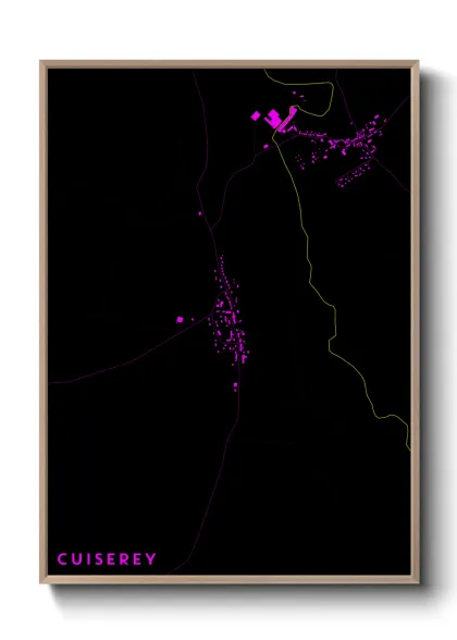 Une affiche de carte sur Cuiserey