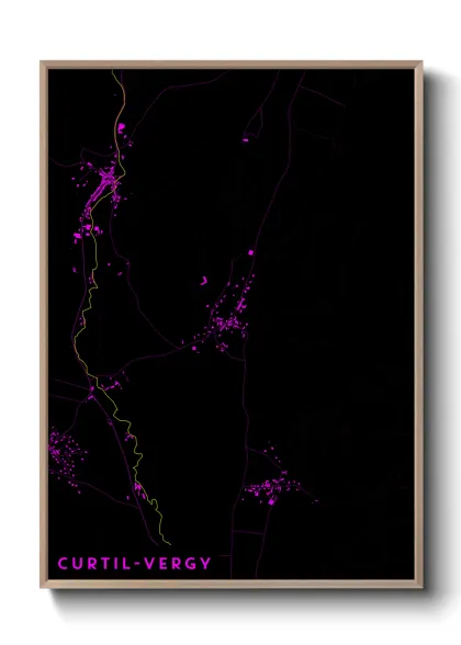 Une affiche de carte sur Curtil-Vergy