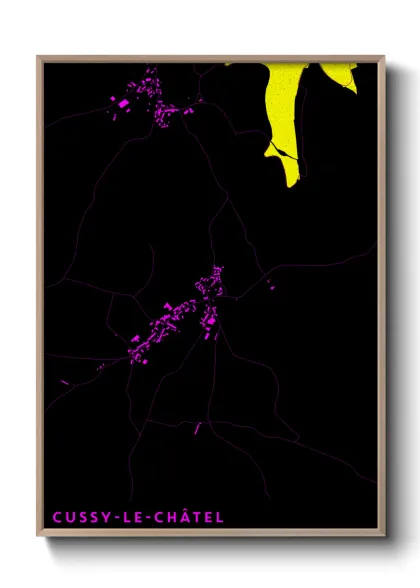 Une affiche de carte sur Cussy-le-Châtel