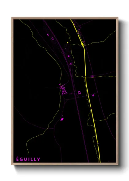 Une affiche de carte sur Éguilly