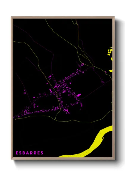 Une affiche de carte sur Esbarres