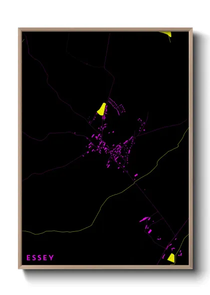 Une affiche de carte sur Essey