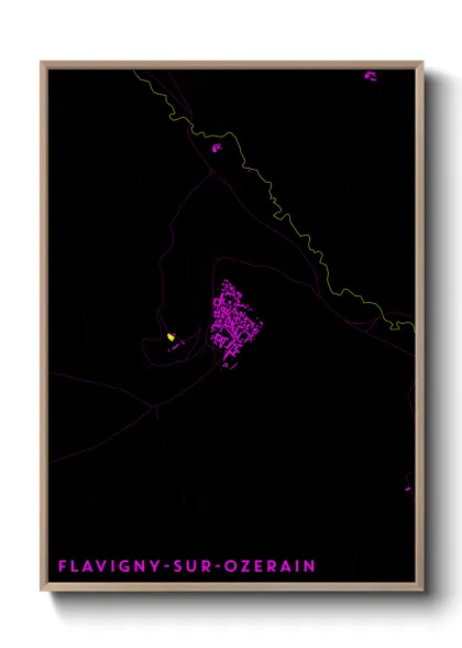 Une affiche de carte sur Flavigny-sur-Ozerain