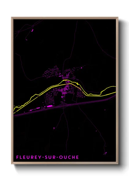 Une affiche de carte sur Fleurey-sur-Ouche