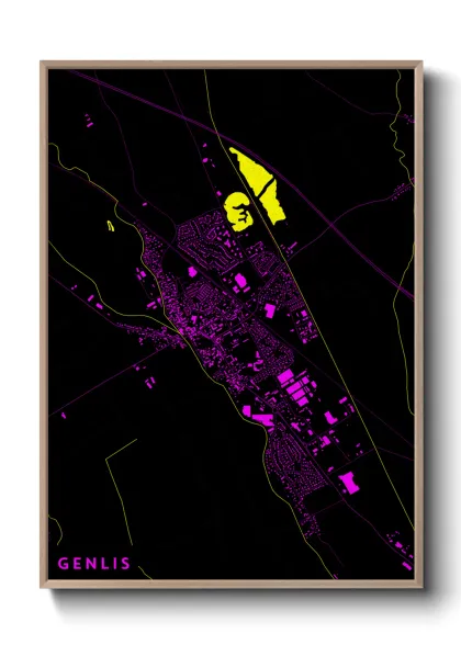 Une affiche de carte sur Genlis