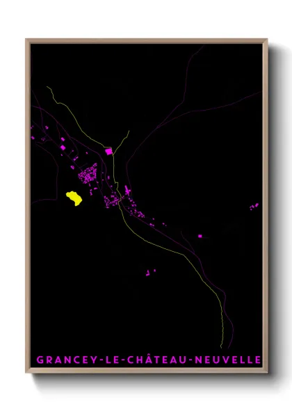 Une affiche de carte sur Grancey-le-Château-Neuvelle