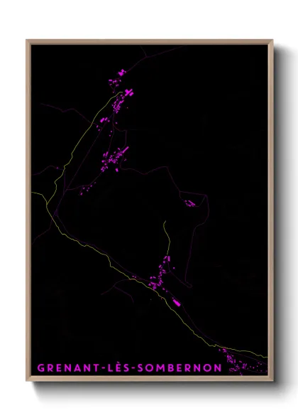 Une affiche de carte sur Grenant-lès-Sombernon