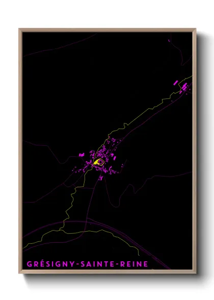 Une affiche de carte sur Grésigny-Sainte-Reine