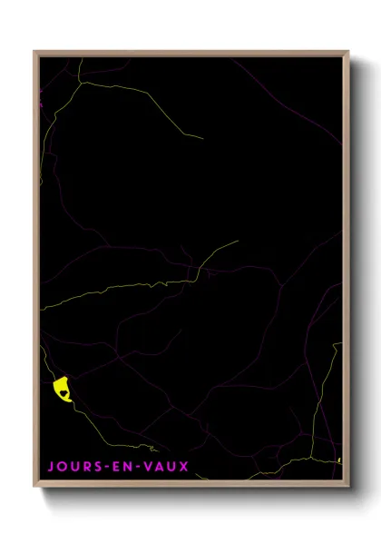Une affiche de carte sur Jours-en-Vaux