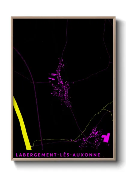 Une affiche de carte sur Labergement-lès-Auxonne