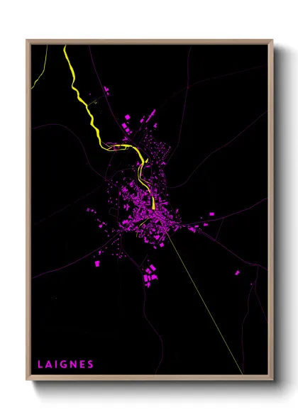 Une affiche de carte sur Laignes