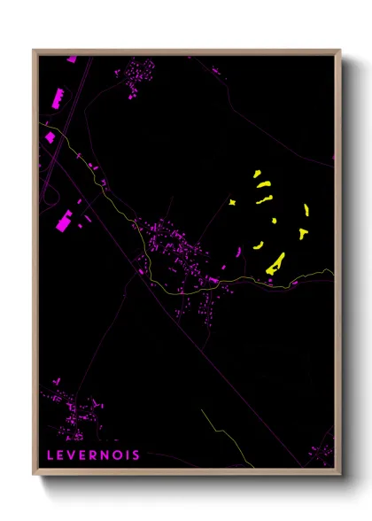 Une affiche de carte sur Levernois