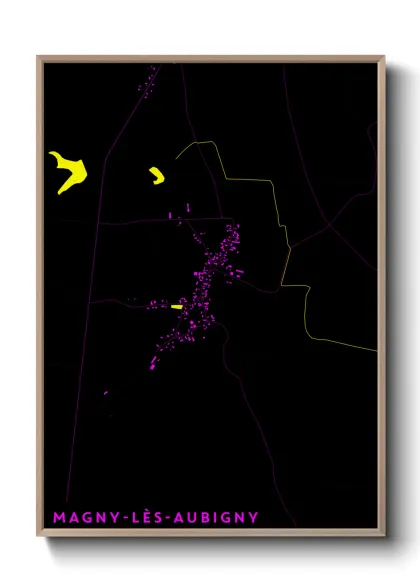 Une affiche de carte sur Magny-lès-Aubigny