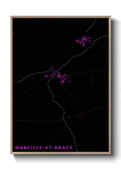 Une affiche de carte sur Marcilly-et-Dracy