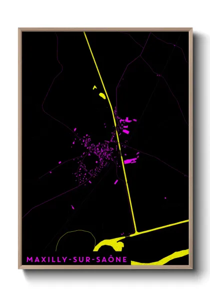 Une affiche de carte sur Maxilly-sur-Saône